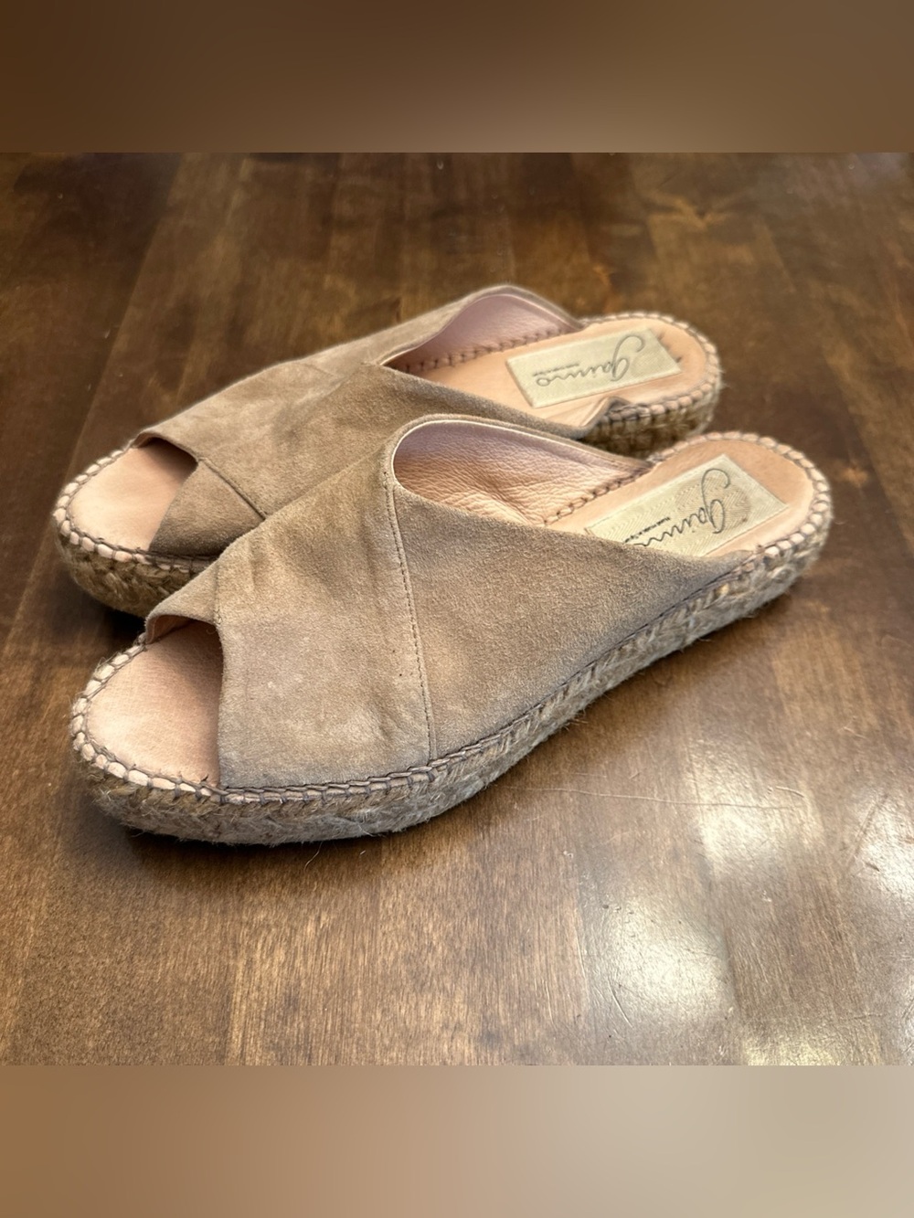 Gaimo Crossover Espadrille Leather Upper Rubber Sole Shoes Size 8 Made In Spain